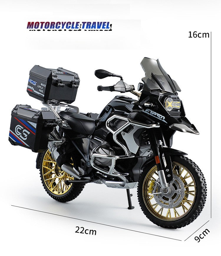 1:10 R1250GS Adventure Moto de Liga Leve Die Cast Modelo de Veículo Coleção Som e Luz Off Road Motocicleta Brinquedos Carro