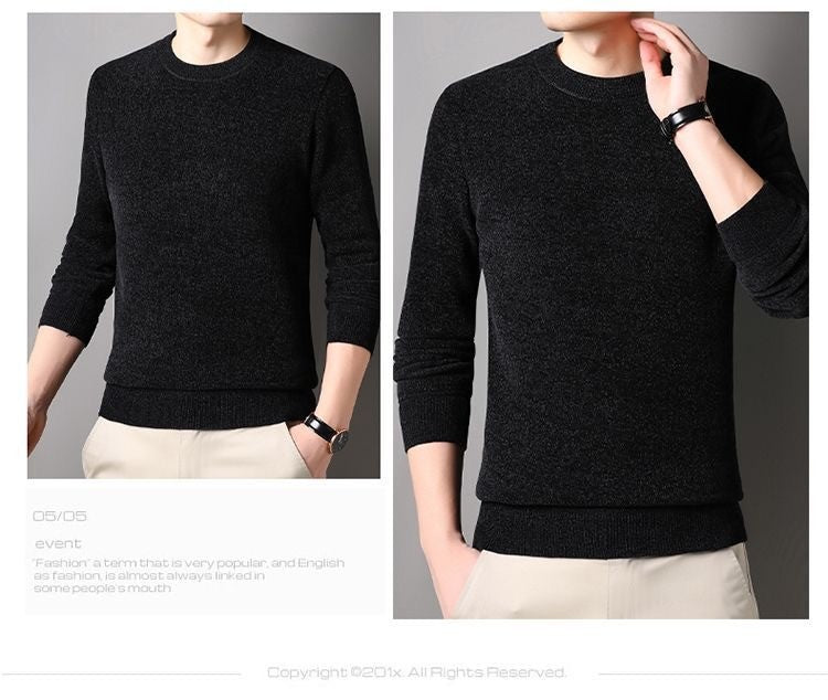 Men's 100% pure Mink Cashmere Sweater O-Neck Pullovers Knit Large Size Mink Sweater Winter Male Tops Long Sleeve Jumpers 4XL