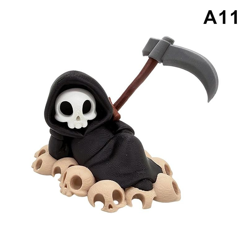 Hot Gothic Grim Reaper Figurines, Cute Skeleton Desk Decor, Skeleton Statue, Spooky Small Halloween Ornament, Halloween Gift