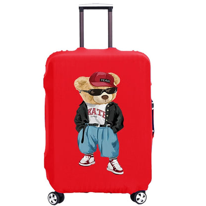 Capa Protetora de Mala de Viagem Jaqueta Urso Fashion Elástica Contra Poeira Adequada para Malas de 18-32 Polegadas
