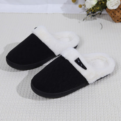 Platform Fluffy Slippers Women House Plush Fashion Designer Winter Shoes Ladies Flats Warm Home Casual Footwear Elegant Big Size