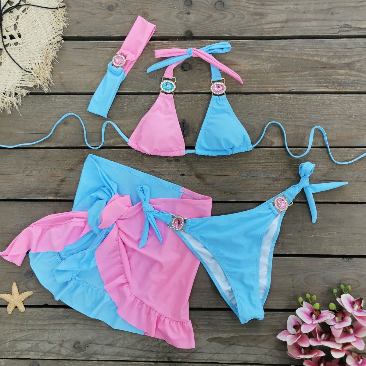 Brazilian Jewelled Rhinestones Diamond Bikini Women Swimwear Female Swimsuit Two-piece Bikini set Bather Bathing Suit Swim