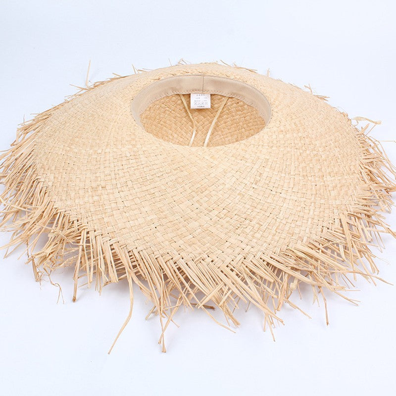Sun Hat Visor With A Wide Brim Women Summer Beach holiday Ladies Raffia Straw Hat Fringe Fashion Women'S Beach Hats Gorra Hombre