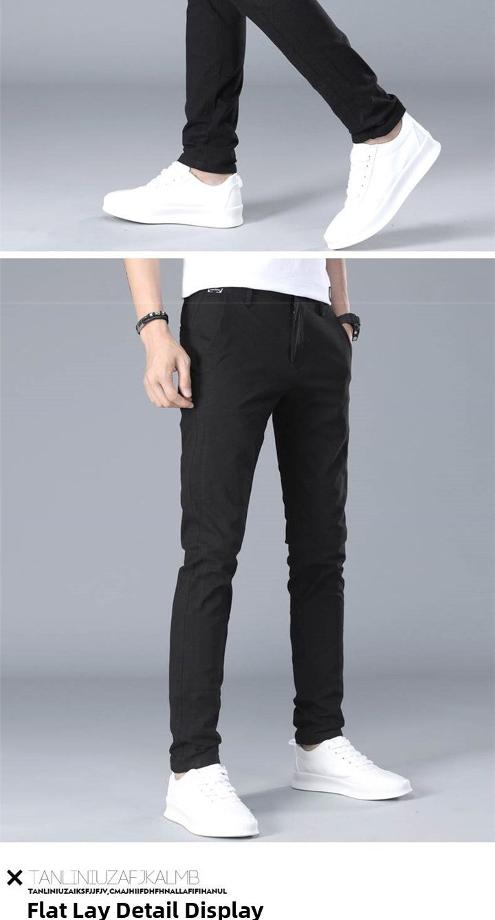 Khaki Casual Cotton Chino Pants Men Straight Leg Trousers Youth Active Sle mid Waist Long Summer Faion Thin Material
