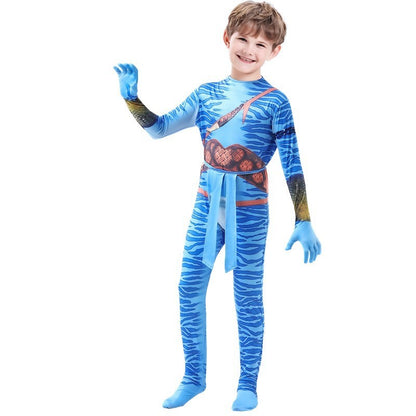 2026 Halloween Cosplay Avatar Costume Fire and Ashes Avatar3 Cosplay Hero One Piece Tight Fitting Clothing Na'vii Jumpsuit