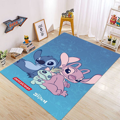 MINISO Disney Cartoon Carpet Stitch Pattern Non Slip Rugs for Kids Bedroom Bedside Home Decor Baby Crawling Floor Mats Washable