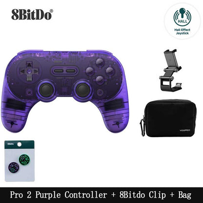 8BitDo Pro 2 Bluetooth Controller Gamepad Handle with Hall Effect for Nintendo Switch 2, PC, MacOS, Android, Steam, Raspberry Pi