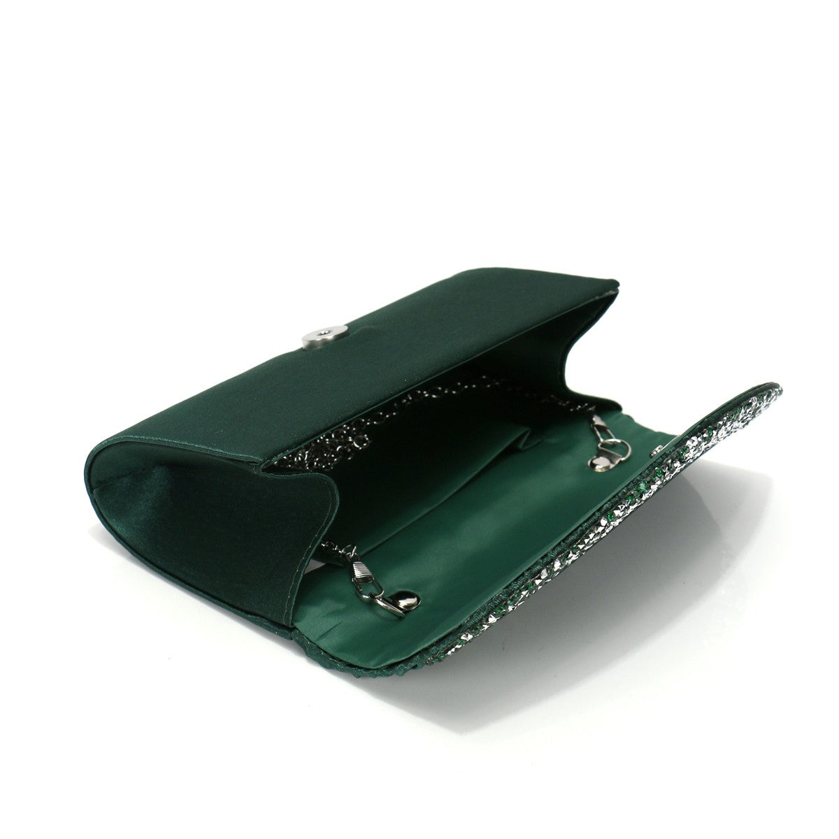 Glitter Envelope Desing Women Evening Bags Satin Shoulder Chain Handbags Rhinestones Luxury Prom Banquet Purse