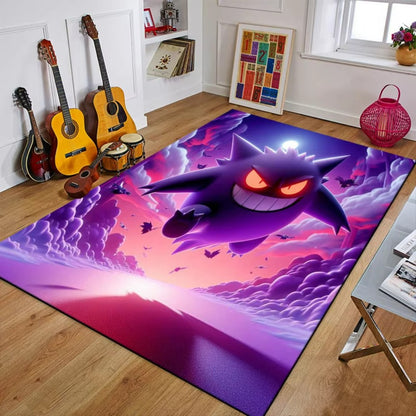 MINISO Creative Gengar Pokemon Anime Carpet for Living Room Bedroom Kids NonSlip  Playmat Balcony Lounge Sofa Rug Gift Idel
