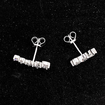 Real D Color Moissanite Diamond Earrings GRA Certified 925 Sterling Silver Sparkling Smile Stud Earrings for Women Jewelry Gift