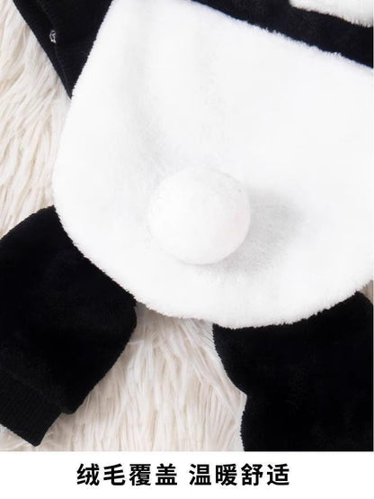Roupa de Cachorro Panda Transformação Nova Roupa de Inverno Grossa Quente para Cães Pequenos Corgi Teddy Bichon Roupa para Gatos