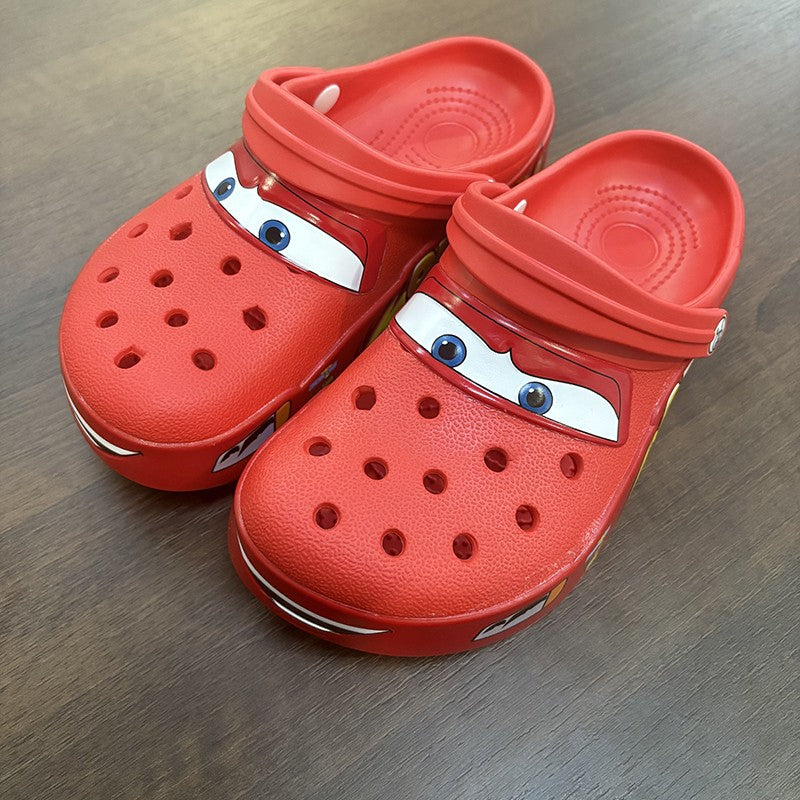 Chinelo Disney Relâmpago McQueen Pixar, Desenho Animado, Impermeável, Sólido, Chinelos de Buraco, Sandálias de Exterior, Sapatos EVA Respiráveis, Presente