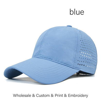 SLECKTON Custom Logo Embroidery Quick-Dry Baseball Cap for Summer Protection Breathable Waterproof Design DIY Picture Print