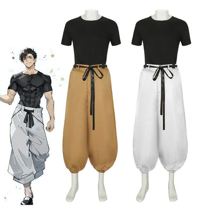 Jujutsu JJK Manga Anime Fushiguro Toji Satoru Gojo Cosplay Costume Wig T-shirt Pants Rose Net Halloween Christmas stage costume