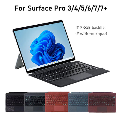Wireless Bluetooth Keyboard For Microsoft Surface Pro 3 4 5 6 7 7+,Detachable Slim Type Cover Keyboard Trackpad For Surface Pro