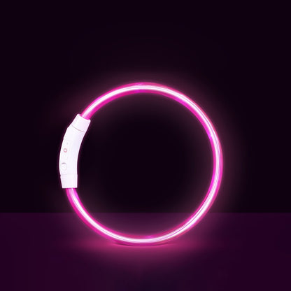 Coleira Luminosa LED para Cães e Gatos, Recarregável USB, Noturna, Anti-perda, Para Cães e Gatos de Pequeno, Médio e Grande Porte, Acessórios de Segurança para Animais de Estimação