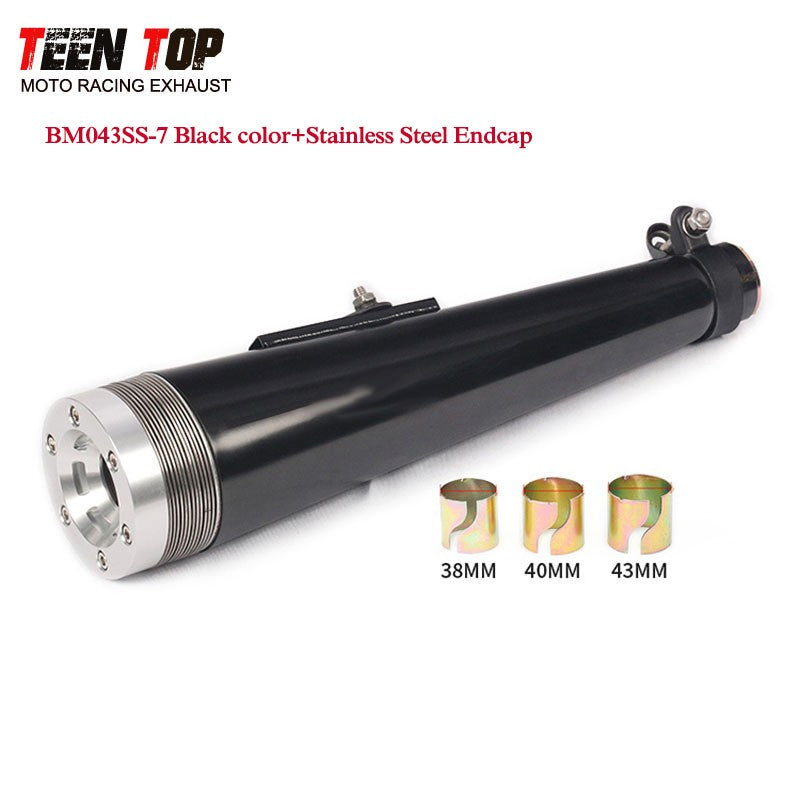 38 40 42 45MM Retro Motorcycle Exhaust Pipe For Harley Honda 125CC 250CC Exhaust Muffler 430mm Punk Racing Tailpipe Escape Moto