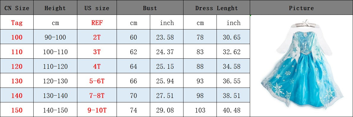 Girls Ice Snow Princess Cosplay Dress with Long Cloak Kids Outfit for Halloween Carnival Birthday Theme Party Role?Play Dress?Up