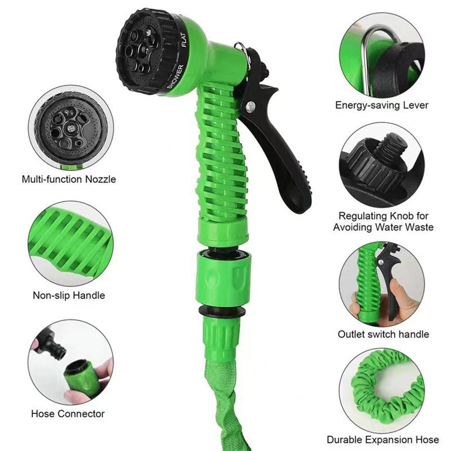 25FT-200FT Expandable Magic Hose Lightweight Design Durable Materials 7 Water Spraying Functions Gun Home Garden Watering Tools