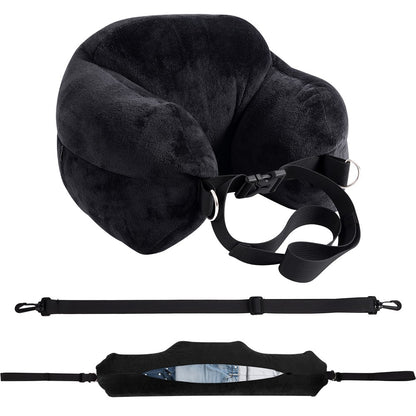 Comfortable Travel Pillow Adjustable U-Shaped Neck Pillow Washable Multi-Functional Fillable Portable Pillow Case for Airplane
