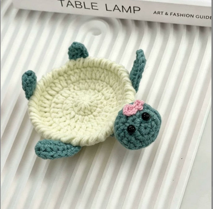 Funny Crochet Animal Coaster Finished Handwoven Coaster Coffee Cup Decor Gift