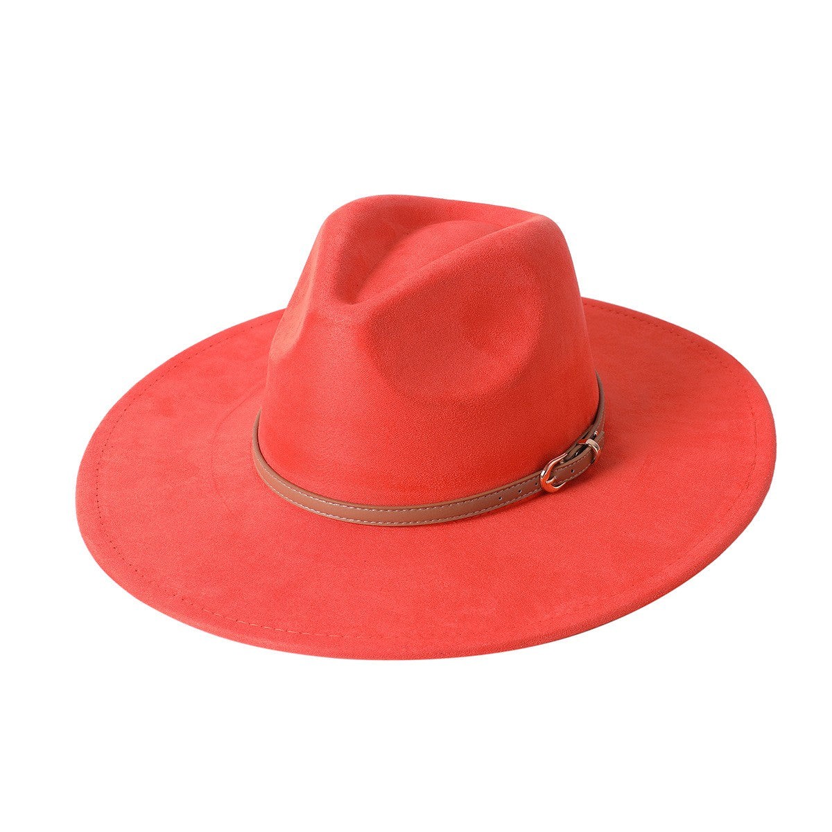 Chapéu fedora de aba larga com cinto de camurça vegana em formato de coração para homens e mulheres chapéu jazz de feltro chapéu feminino clássico