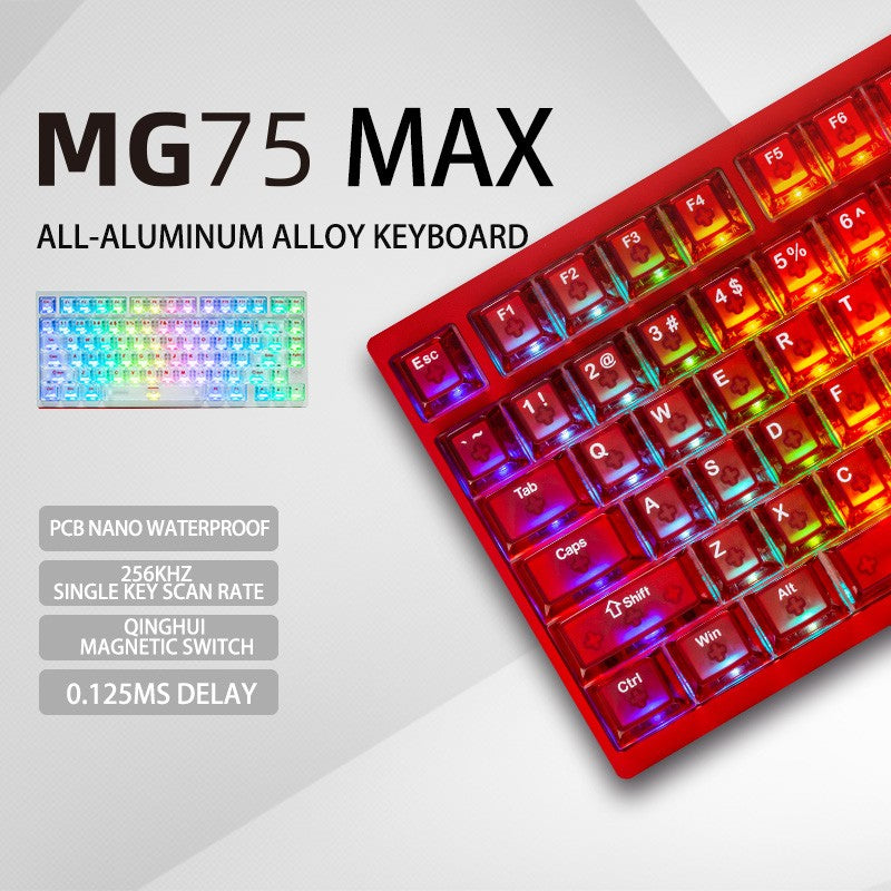Teclado Gamer IROK MG75 PRO MAX 8K com Switch Magnético Acionamento Rápido de 0,005mm RT Teclado Mecânico com Hot Swap/SOCD/À Prova D'Água