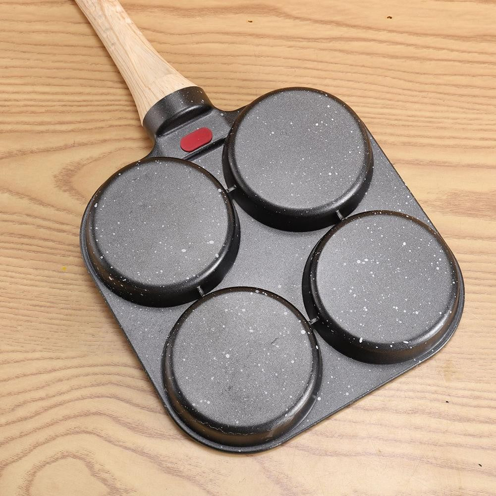 Frigideira de 4 Ovos Antiaderente para Café da Manhã, Mini Panquequeira Japonesa para Omeletes, À Prova de Ferrugem, Fritadeira para Cozinha Doméstica