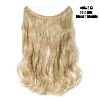 BENEHAIR Cabelo Sintético com Fio Invisível Sem Clipes Extensões de Cabelo Linha Secreta de Pesca Apliques de Cabelo Falso Para Mulheres