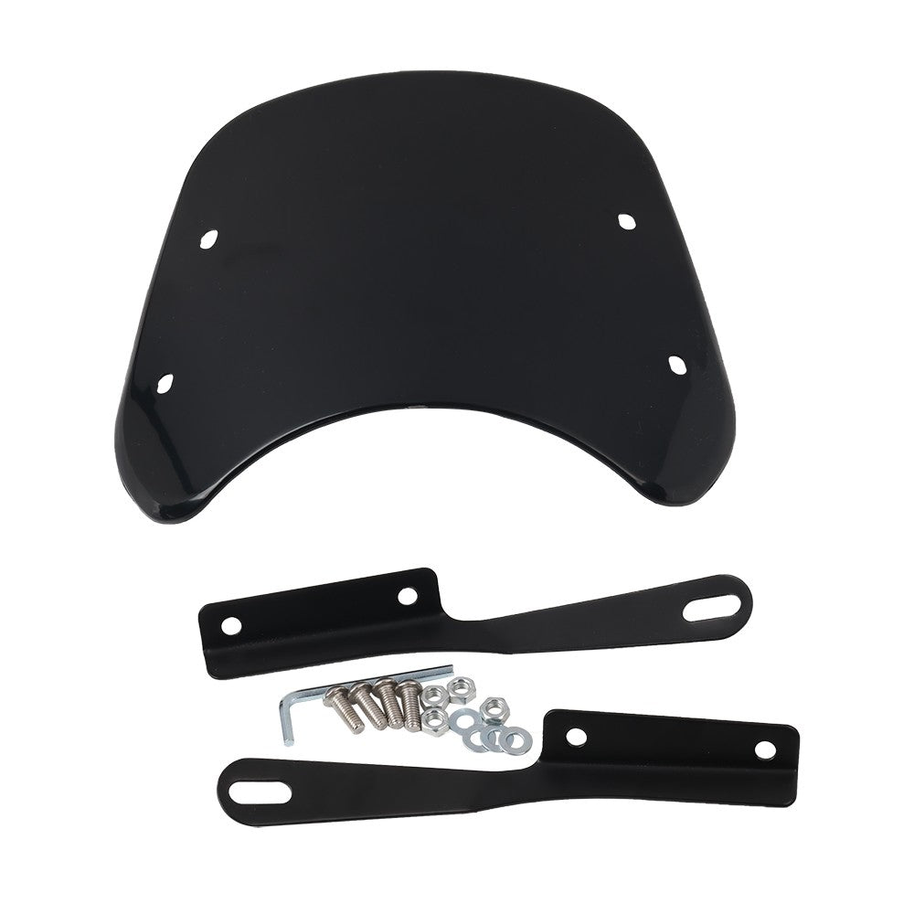 Para-brisa universal para motocicletas, defletor de vento, carenagem para Harley Honda Yamaha Kawasaki Suzuki Cafe Racer, preto