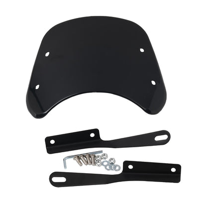 Para-brisa universal para motocicletas, defletor de vento, carenagem para Harley Honda Yamaha Kawasaki Suzuki Cafe Racer, preto