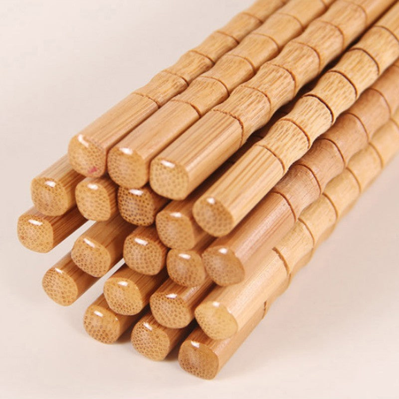 1/5 Pair Pure manual Natural Bamboo Wood Chopsticks Healthy Chinese Carbonization Chop Sticks Reusable Hashi Sushi