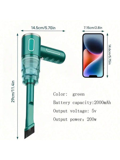 Portable Car Vacuum Cleaner, 3500Pa Suction Power, Handheld Design, USB Rechargeable, Suitable for Cleaning Cars and Homes