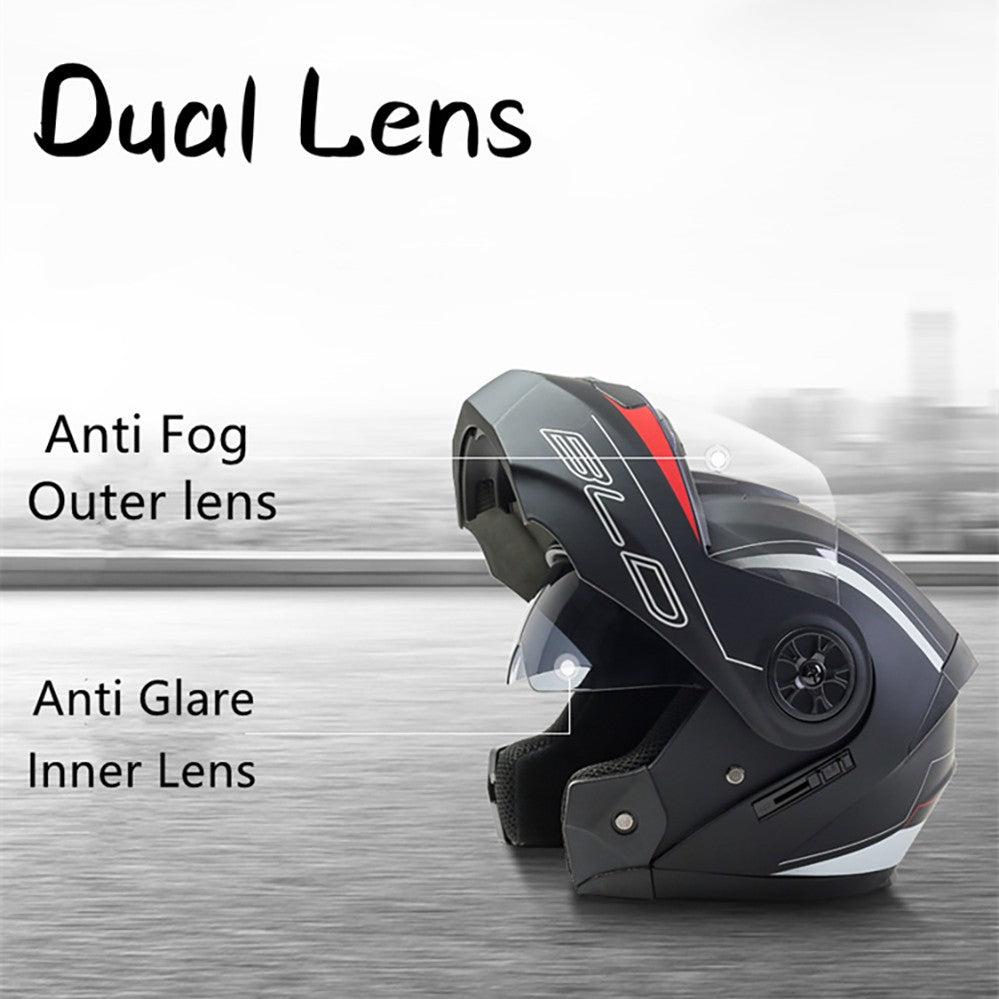 BLD Capacete Fechado Personalizado para Moto Masculino Feminino Capacete Moderno com Viseira Dupla Motocross Corrida Articulado Casco Moto