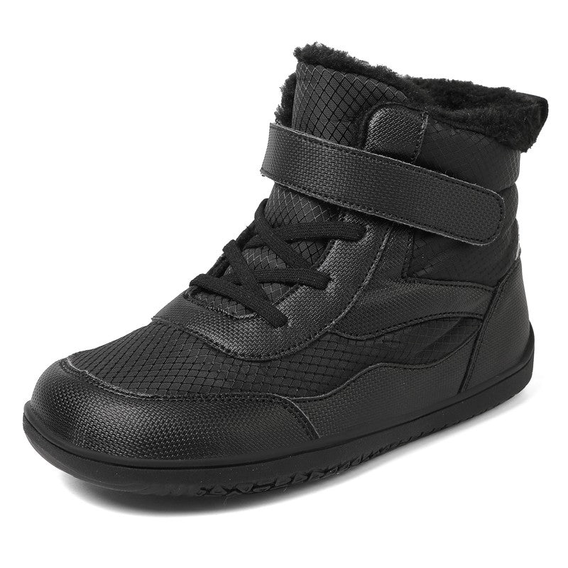 New Children's wide toe barefoot snow boots Little/Big/Kid Wide Toe Minimalist Sneakers Girls waterproof high-top cotton shoes