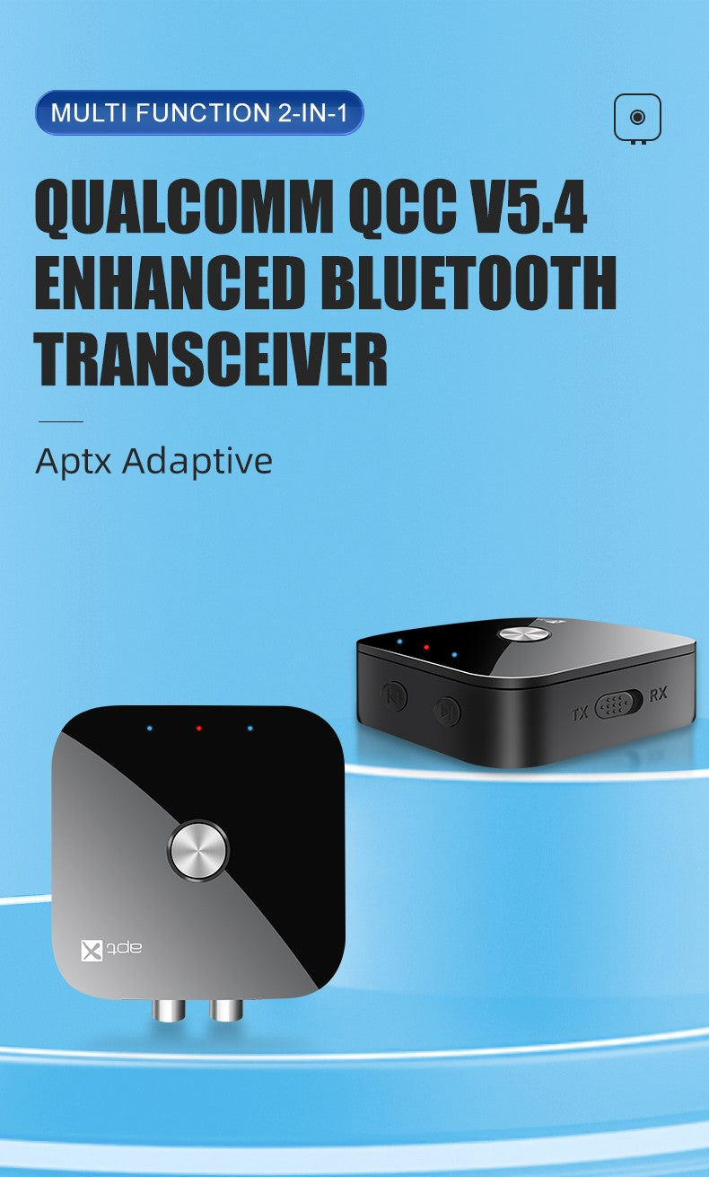 Tebe aptX/aptX-Adaptive Bluetooth 5.4 Audio Receiver Transmitter R/L 3.5mm Aux Wireless Music Adapter for TV Car Headphones
