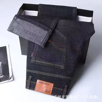 2025 New Men Stretch Jeans Male Classic Elasticity Business jeans men fashion comfortable Solid slim straight long Denim pants