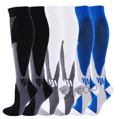 3/6/7 Double Compression Socks Varicose Socks Men Women With Diabetes Pregnancy Elastic Socks Gym Outdoor Sports Rugby Running