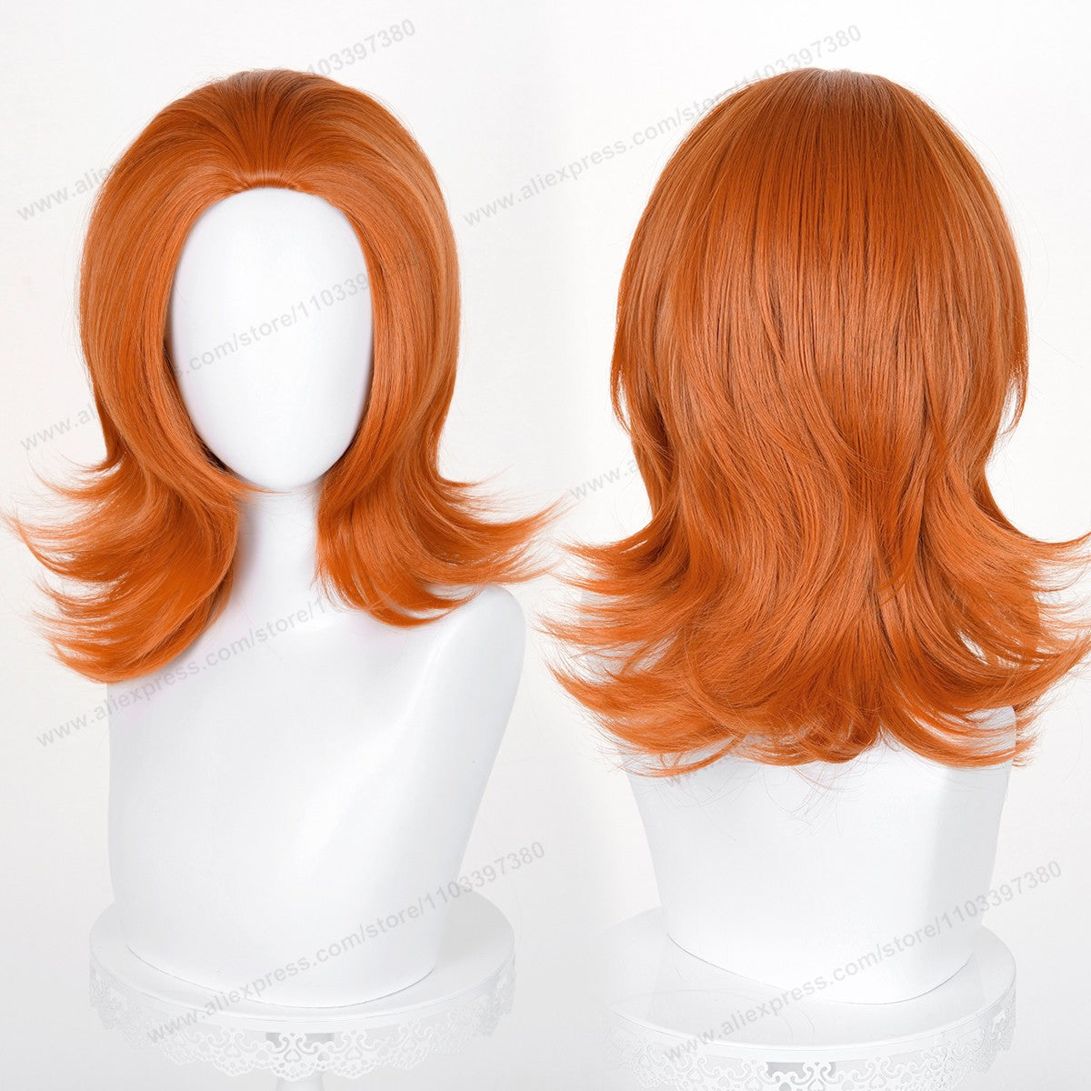 Anime 45cm Universal Cosplay Wig with Enlarged Scalp Free Parting Black White Yellow Man Women Heat Resistant Synthetic Hair