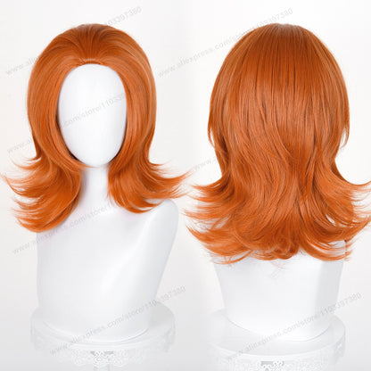 Anime 45cm Universal Cosplay Wig with Enlarged Scalp Free Parting Black White Yellow Man Women Heat Resistant Synthetic Hair