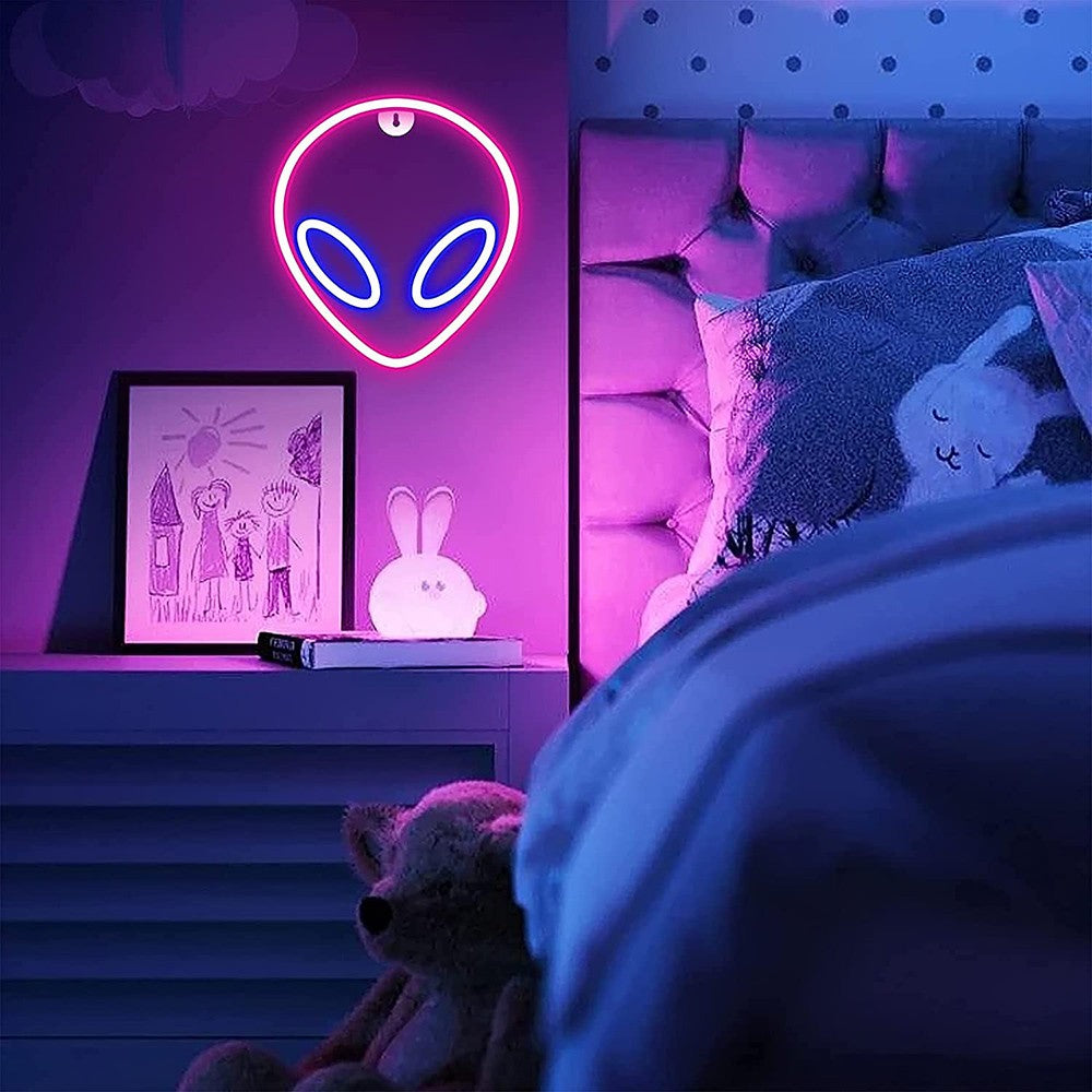 USB/Battery LED Neon Lights Sign for Wall Art Decor Heart Gaming Bar Bedroom Decoration Hanging Neon Sign Party Alien Night Lamp