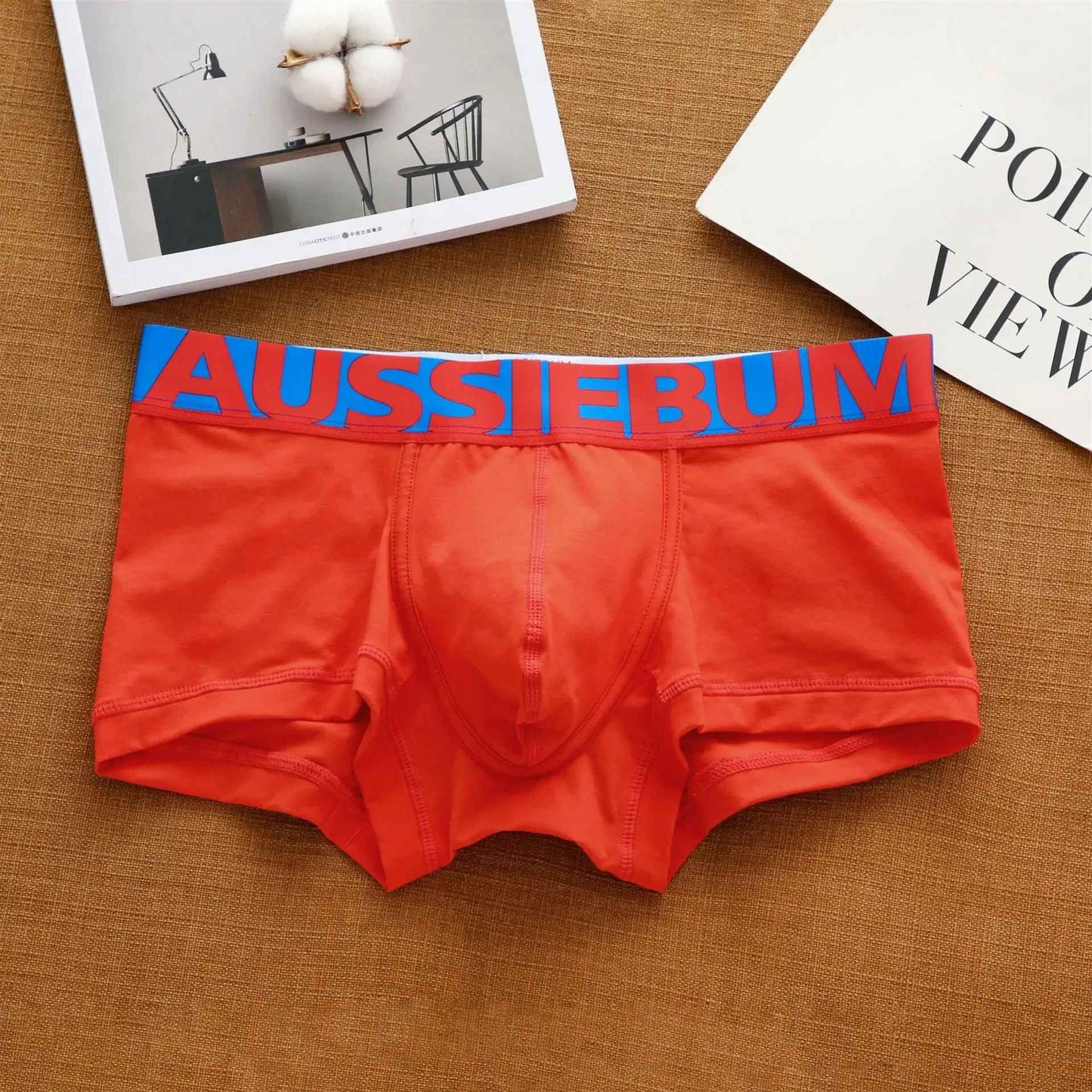 Men's cotton underwear low waist letter tide comfortable sweat-absorbent boxer shorts