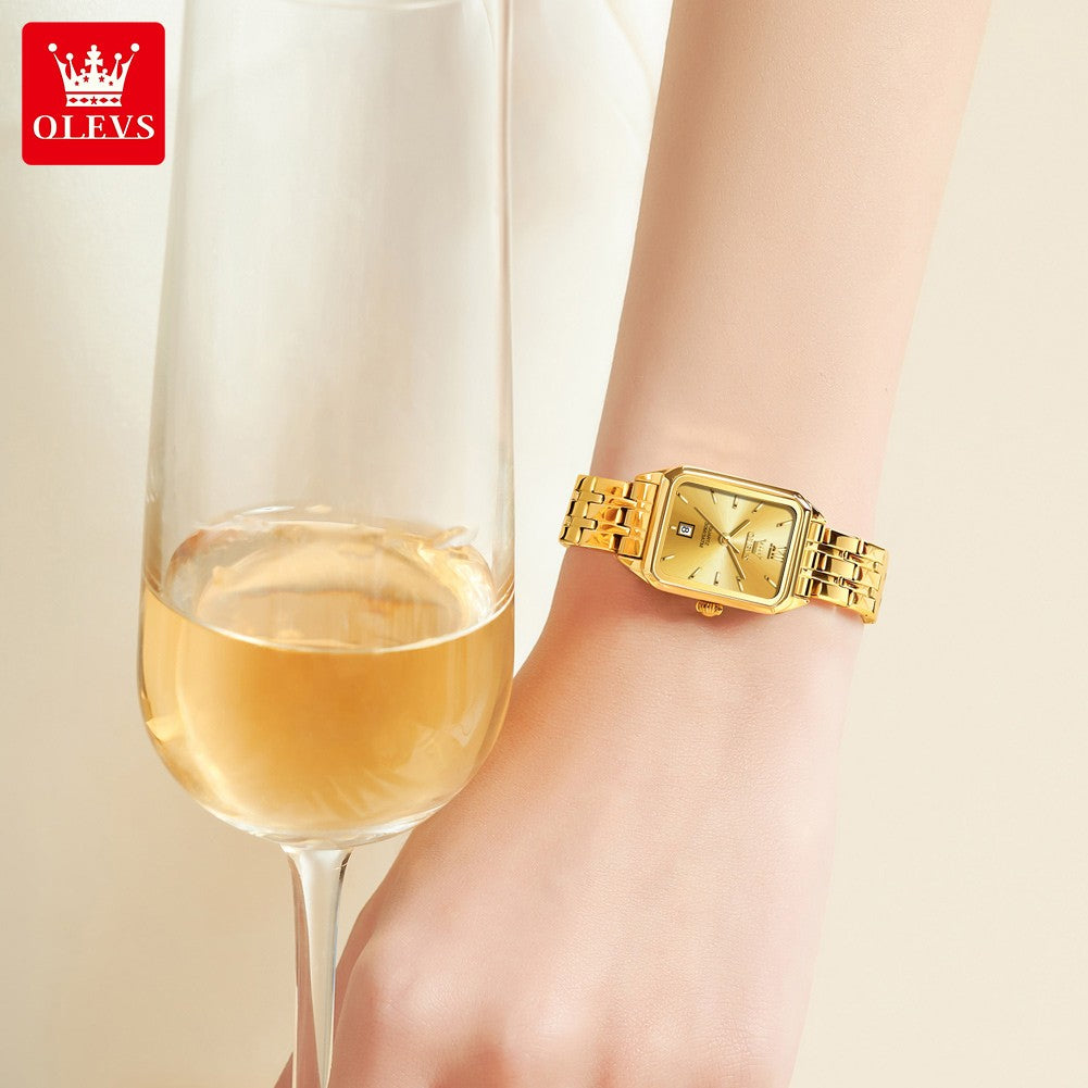 OLEVS 5616 Women Watch Luxury Brand Quartz Watch Classic Original Square Gold Women Watch Waterproof Luminous Watch Reloj Hombre