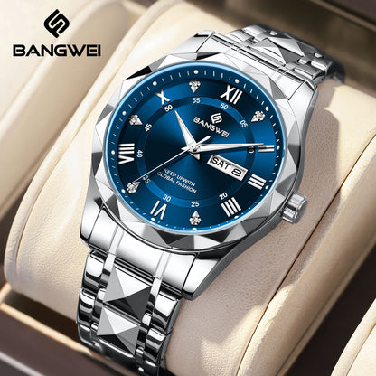 BANGWEI Woman Watch Luxury Elagant Classic Fashion ClockBusiness Casual Date Stainless Waterproof Luminous Quartz Ladies Watches