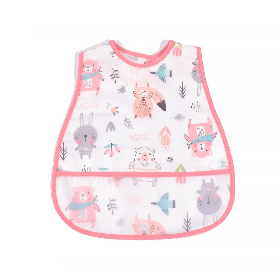 High Quality Cartoon Pattern EVA Waterproof Pocket Lunch Feeding Bibs Adjustable Baby Bibs Cute Child Baby Apron Kids Burp Cloth