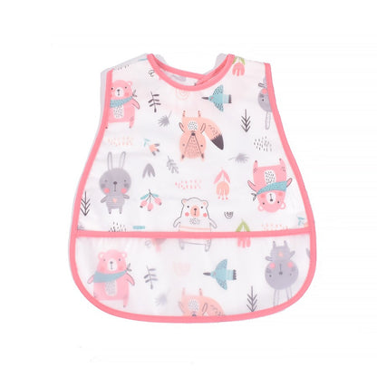 High Quality Cartoon Pattern EVA Waterproof Pocket Lunch Feeding Bibs Adjustable Baby Bibs Cute Child Baby Apron Kids Burp Cloth