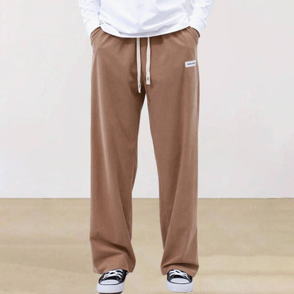 Mens Corduroy Joggers Pants Casual Cargo Pants Drawstring Elastic Waist Baggy Tapered Sweatpants with Pockets Outdoor Sweatpants