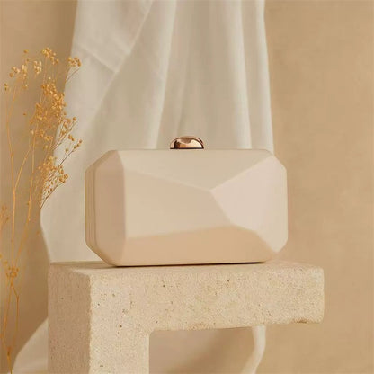 Fashion Clutch Bags for Women Glossy PU Evening Purse Burgundy Geometric Shape Female Handbag Special Valentine's Day Gift