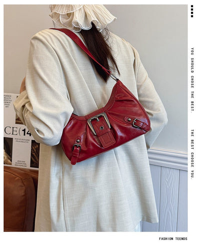 2025 Large Capacity Pleated New Retro Commuter Temperament Locomotive Do Old Style Underarm Shoulder Bag Women