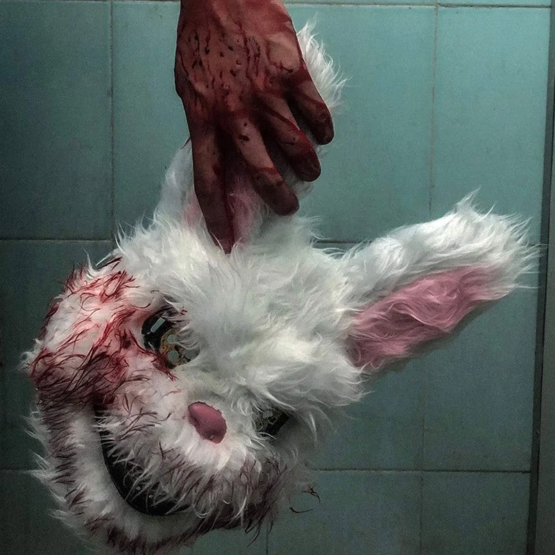 Hot Bloody Rabbit Bear Luminous LED Mask Halloween Horror Bunny Mask Carnival Party Props Cosplay Dress Up Headgear